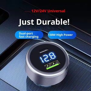 Cargador de Coche con Pantalla Digital Metálica, Carga Súper Rápida de 100w, Aleación de Aluminio, Cargador de Teléfono Móvil para Coche - Product Image 4