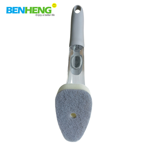 Cepillo fregador de platos de cocina 2 en 1 con mango largo para lavar, cepillo limpio, dispensador de líquidos, toallita de lavado de ollas - Product Image 6