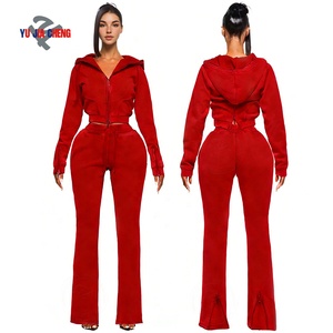 Tute Sportive con Felpa con Zip e Pantaloni Jogger, Set Personalizzato in Due Pezzi, Abbigliamento Streetwear da Donna, Produttori di Abbigliamento - Product Image 3