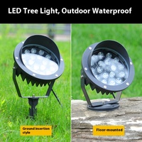 Projecteur LED extérieur en aluminium étanche IP66 DC 12V/24V 6000K Lumière du jour CRI80 Angle de faisceau 120° pour jardin, aménagement paysager et arbres