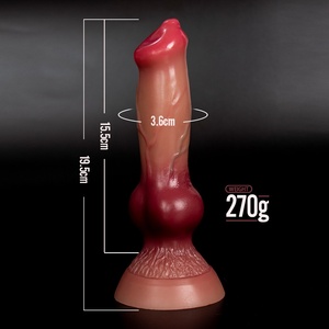 Dildo Silikon Cair Lembut Bentuk Anjing Serigala Mainan Seks Hewan Realistis Ekstra Super Aman untuk Tubuh Mainan Kenikmatan Dewasa untuk Wanita - Product Image 3