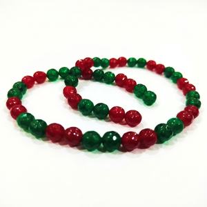 Collar de Cuentas de Piedra Rectangulares Facetadas de 6mm de Rubí, Esmeralda y Jade Naturales con Cierre Magnético - Product Image 1