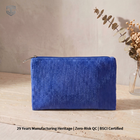 Crayon de papeterie vintage en velours côtelé durable avec fermeture éclair, personnalisable avec logo OEM/ODM, marque privée, cadeau pour demoiselle d'honneur de mariage