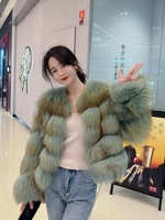 Personnalisé manches longues mode femmes moelleux grande taille vêtements pour femmes veste en fourrure hiver véritable manteau de fourrure de renard femmes pour dames
