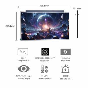 Kingo phổ biến New Slim 15.6 inch EDP FHD IPS LED Đèn nền 1000 CD/m2 độ sáng cao TFT mô-đun <span class=keywords><strong>LCD</strong></span> Bảng điều chỉnh màn hình máy tính xách tay - Product Image 3