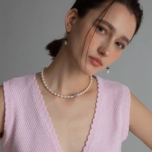 Collar de Perlas de Agua Dulce Azul Claro Wenchi, Perlas Mixtas Naturales Azul Mar, Moda Popular para Mujeres y Bebés - Product Image 4