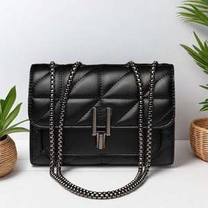 Sac à bandoulière portable pour femme en cuir PU avec ceinture unique, broderie et fermoir chaîne - Product Image 5