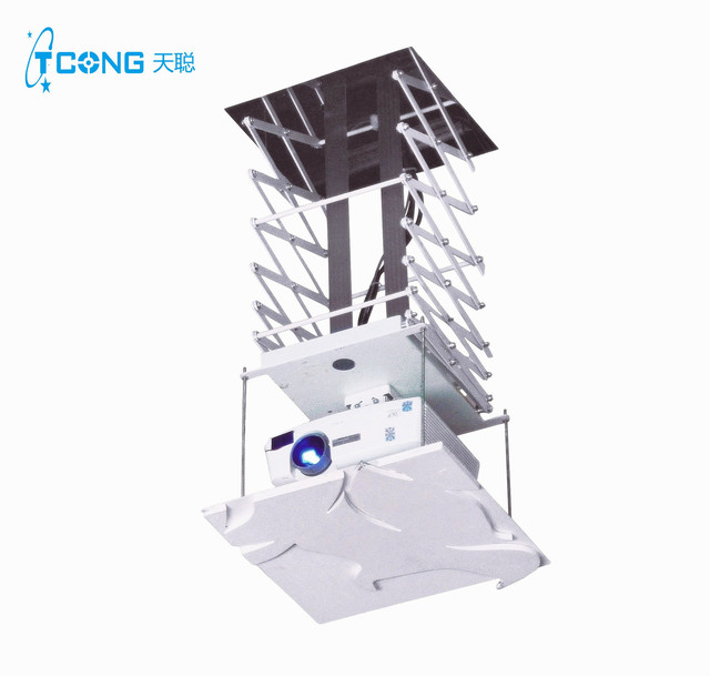 Small Motorised Hidden Lift Hanger Height Adjustable Projector Stand Lift Ceiling Mount with Remote for Projection Screen