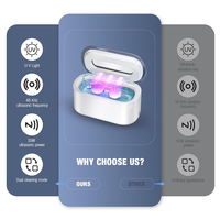 Nettoyeur à ultrasons électrique professionnel 150 ml à double mode pour bijoux et appareils dentaires avec 3 lumières LED