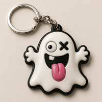 Porte-clés boussole 3D en résine tressée, imprimé UV, écologique, motifs animaux (Panda, Chien & Cochon)