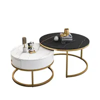 Conjunto de mesa de mármore de chá, pequena mesa de café moderna para sala de estar móveis sala de estar mesa de decoração da casa