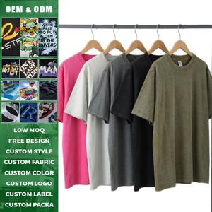 Camisetas Personalizadas de Algodón 100% Tejido para Hombre, Oversize, 240gsm, Teñidas con Técnica Ice Dyed, Estilo Streetwear, Venta al por Mayor, OEM, Impresión DTG - Product Image 4