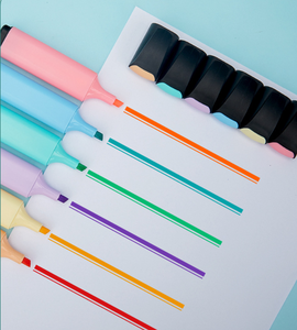 Ensemble de surligneurs <span class=keywords><strong>pastel</strong></span> |   6 couleurs macaron, pointe biseautée, encre à séchage rapide et sans bavure pour le journaling, la prise de notes et les fournitures scolaires - Product Image 2