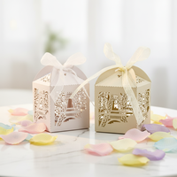 Eiffelturm-Themen Süßigkeitenschachteln mit Band Ausgehöhlte Lasergeschnittene Party-Gastgeschenke Schokoladengeschenkbox Ideal für Hochzeiten Geburtstage