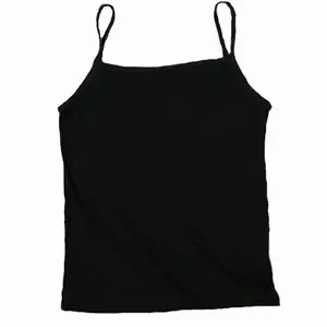 Kamisol Crop Tali Spaghetti Wanita Punggung Terbuka Kasual Rompi Melar Atas Kaus Singlet Pendek Cami Pull-On Tank Top 18.7 Inci