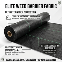 Toile de paillage en PP tissé durable noire, stabilisée aux UV, pour l'aménagement paysager, les jardins et les champs agricoles