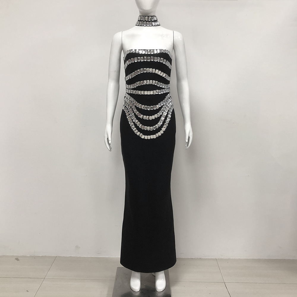 2025 Floor-Length Party Dress Bandage Dress Black for Women 2025 Floor-Length Party Dress Bandage Dress Black for Women