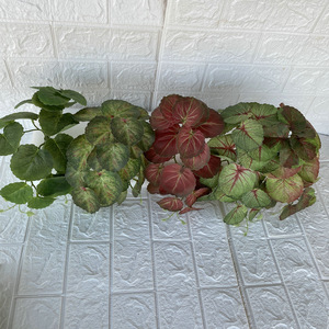 Plantes artificielles de begonias Suzume II, 17 cm, feuilles décoratives durables, décoration intérieure, accessoires de mariage - Product Image 1