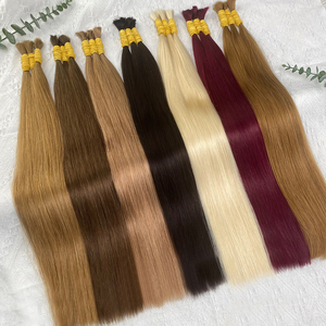 Vente en gros de produits capillaires humains en vrac cheveux indiens vierges non traités en vrac 100 extensions de cheveux humains droits naturels européens en vrac - Product Image 5