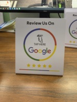NFC Google Review PVC Tap Stand Card RFID NTAG213/NTAG215/NTAG216 140mm x 120mm QR Code Review Tripadvisor Facebook Yelp