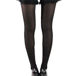 Pantimedias de <span class=keywords><strong>Mujer</strong></span> con Diseño de Escamas de Sirena, Jacquard 380D, para Primavera/Otoño, Moldeadoras, Anti-Atrapotamiento, Elegantes - Product Image 5