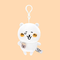 2 Nouveaux modèles de porte-clés en peluche brodée de 12 cm, mignons, avec expressions Chiikawa Ramen Tea Angry Sauna, pour la décoration de sac à dos