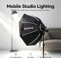 TRIOPO 90CM Octogone pour diffuseur de flash (Nylon) pour Speedlights - Accessoire d'éclairage photo et vidéo