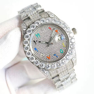 Montre de luxe unisexe en acier inoxydable 904 avec diamants sur le dessus, taille 42 mm, bracelet 20 mm, analogique, automatique, mécanique, montres mécaniques pour affaires - Product Image 3