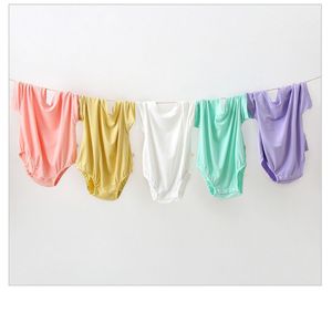 Combinaison à manches courtes pour bébé, garçon et fille, en modal, col rond, style décontracté, pour l'été - Product Image 4