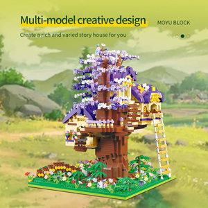 Moyu Micro khối 4076 <span class=keywords><strong>pcs</strong></span> màu xanh lá cây màu tím ELF cây nhà hạt nhỏ thông minh khối xây dựng đồ chơi giáo dục - Product Image 4