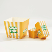 Boîte à Popcorn Jetable en Papier Bleu et Jaune, Sacs d'Emballage pour Snacks, Décoration de Fête d'Anniversaire, Fournitures pour Enfants à Domicile
