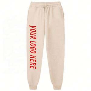 Nouveau pantalon en coton personnalisé de jogging épais pour hommes pantalon de jogging brodé blanc surdimensionné en éponge française pantalon de survêtement pour hommes - Product Image 2