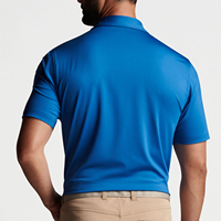 Kaus polo warna biru langit katun polos kustom kaus kasual spandeks poliester cetak layar sutra berongga
