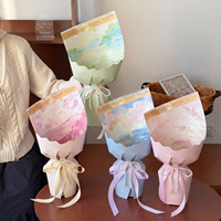 Feuilles de carton blanc romantique Evening Breeze, style peinture à l'huile, pour emballage floral de fleuriste, impression numérique