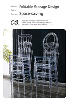 Chaises de salle à manger transparentes du fabricant pour événements de mariage, chaise couronne française, chaise de banquet de mariage, chaise de trône pour hôtels