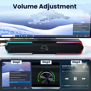 Barre de son PC OEM avec son stéréo et LED dynamiques, haut-parleur gaming pour ordinateur de bureau, ordinateur portable, moniteur, Bluetooth, entrée USB - Product Image 3