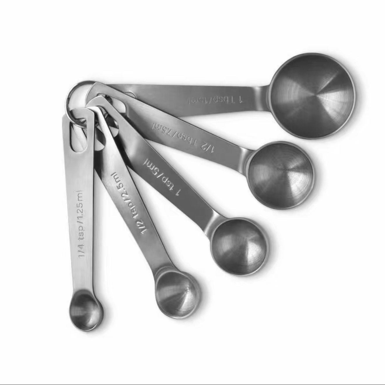 Five-piece set-measuring spoons [Stainless steel]