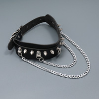 Collier ras du cou en métal et cuir style punk avec chaîne à maillons, collier de soumission sexy pour femmes et filles, idéal pour les fêtes ou comme cadeau