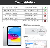 Étui pour iPad (A16) 11e génération 11 pouces 2025 et 10e génération 10.9 pouces 2022, avec protecteur d'écran et béquille multi-angle