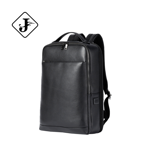 Custom Logo Men Travel Business Smart 15.6 Inch Laptop Cowhide Custom Luxury Minimalist Genuine Leather Backpack