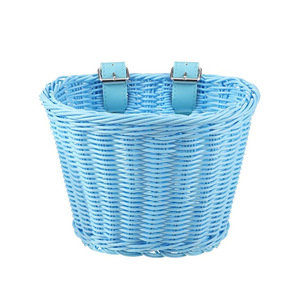 Cesta de <span class=keywords><strong>bicicleta</strong></span> eléctrica para niños, cesta de mimbre de almacenamiento tejida grande y pequeña para Scooter, andador, plástico duradero vegetal - Product Image 5