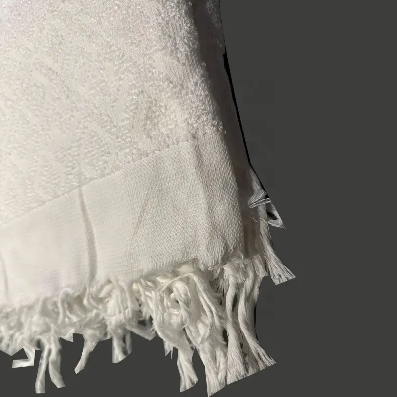 High Quality 100% Polyester Jacquard Muslim Hajj Ihram Towel White Ihram Hajj Towel