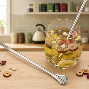 Stainless Steel Tea Spoon With Perforated Bowl Reusable <b>Bar</b> <b>Tool</b> Minimalist Design For Herbal Infusions - Product Image 2