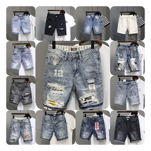 Pantalones cortos vaqueros de alta calidad, pantalones vaqueros elásticos de verano para hombre, pantalones cortos para niños, pantalones vaqueros jóvenes, ajustados, transpirables, cinco Pantalones