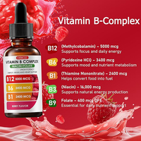 Gouttes liquides de complexe de vitamines B OEM avec B12, B6, B1, Niacine, Folate – Vitamines essentielles en gouttes liquides pour l'immunité, l'énergie, le métabolisme et le cerveau