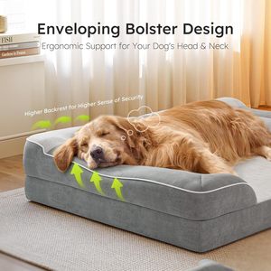 Lit orthopédique extra large pour chats, pliable, <span class=keywords><strong>gel</strong></span> de refroidissement durable, écologique, moderne, imperméable, amovible et lavable. - Product Image 4