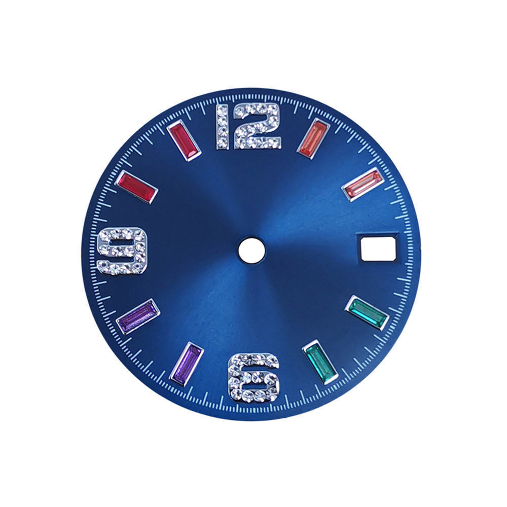 Makers Custom Made Luxury Diamond Moissanite Gemstone Watch Dials logo for  Eta Nh34 Nh35 Nh36 Stainless Steel Titanium Watches