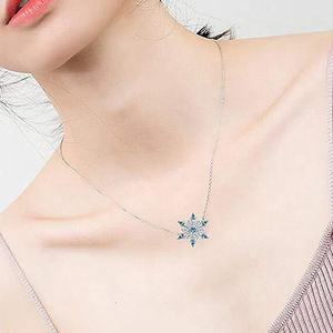 คริสมาสต์เกล็ดหิมะสร้อยคอพลอยเทียมเครื่องประดับจี้เสน่ห์ - Product Image 3