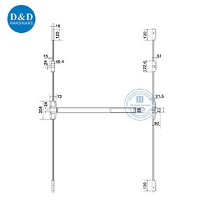 상업용 도어용 보안 스러스트 방지 래치가 있는 알루미늄 푸시 바 비상 출구 패닉 바 - Product Image 6