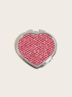Bling or noir 70mm Double face Compact voyage maquillage miroir PU cuir paillettes poche cosmétique loupe fonction verre